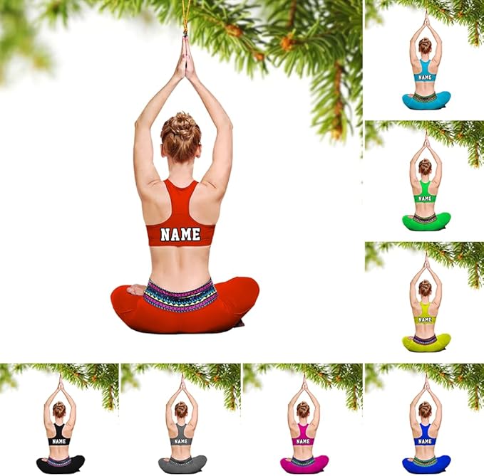 Custom Yoga Lovers Ornament - Yoga Christmas Decoration Gift LL18
