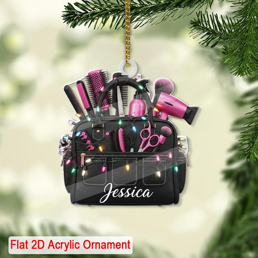 Custom Hair Stylist , Christmas Barbershop Ornament Style 24