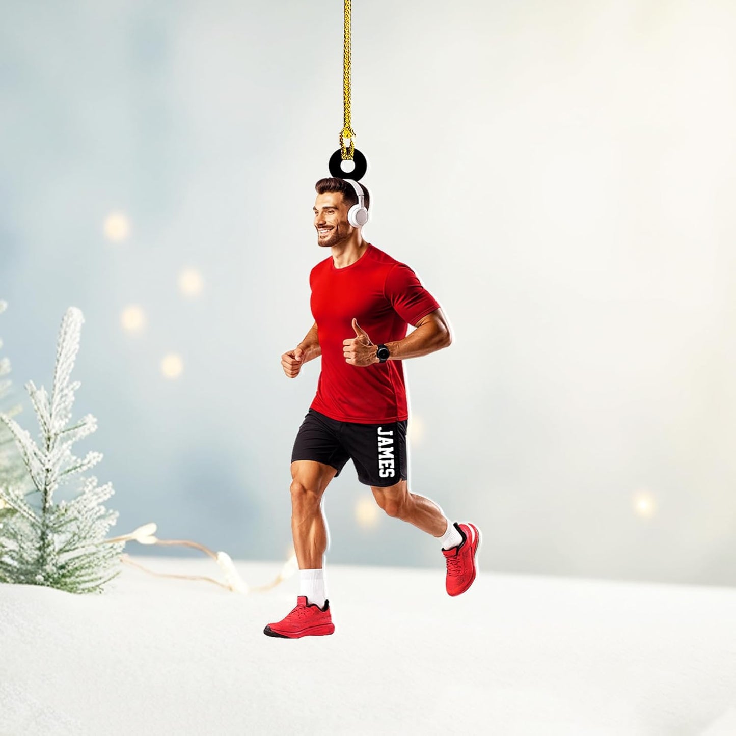 Personalized Marathon Acrylic  Ornament – Custom Name Running Christmas Decoration, Runner Gift TM18