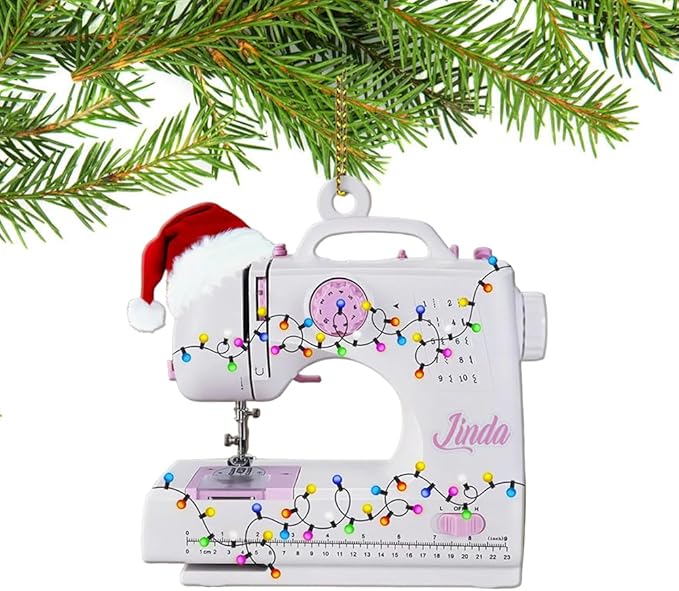Personalized Sewing Machine Ornament - Custom Christmas Gift for Sewing Lovers LL14