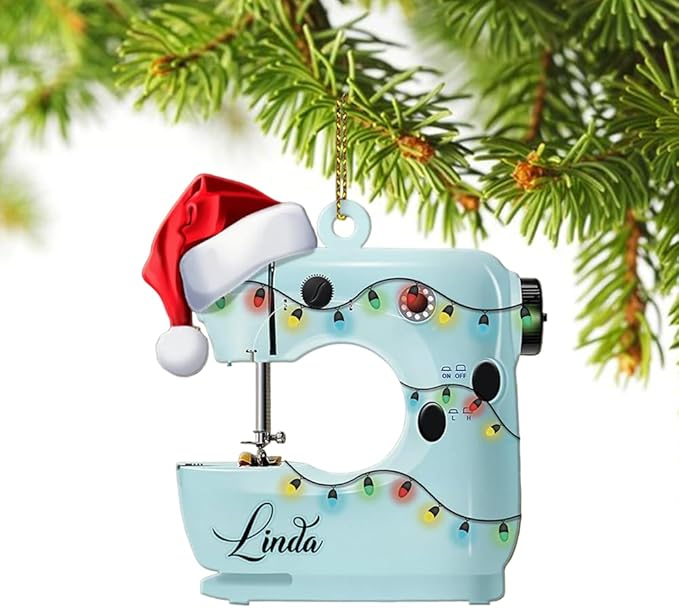 Personalized Sewing Machine Ornament - Custom Christmas Gift for Sewing Lovers LL6