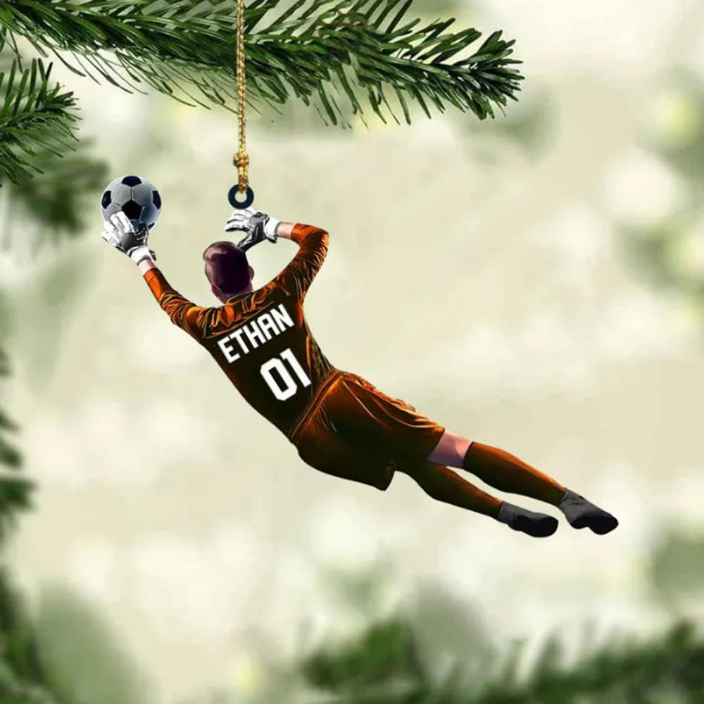 Personalized Soccer Christmas Ornament, Great Gift Idea for Soccer Lovers & Fans C04