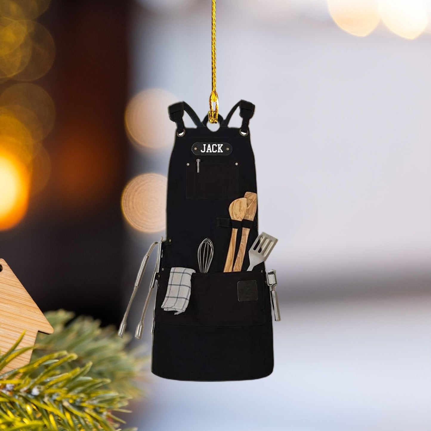 Personalized Chef's Custom Hat Ornament for Christmas Tree, Cooking & Baking Kitchen Ornament  N04