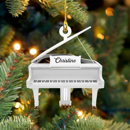 Personalized Piano Ornament - Custom Name Music Instrument Christmas Gift for Piano Lovers LL69