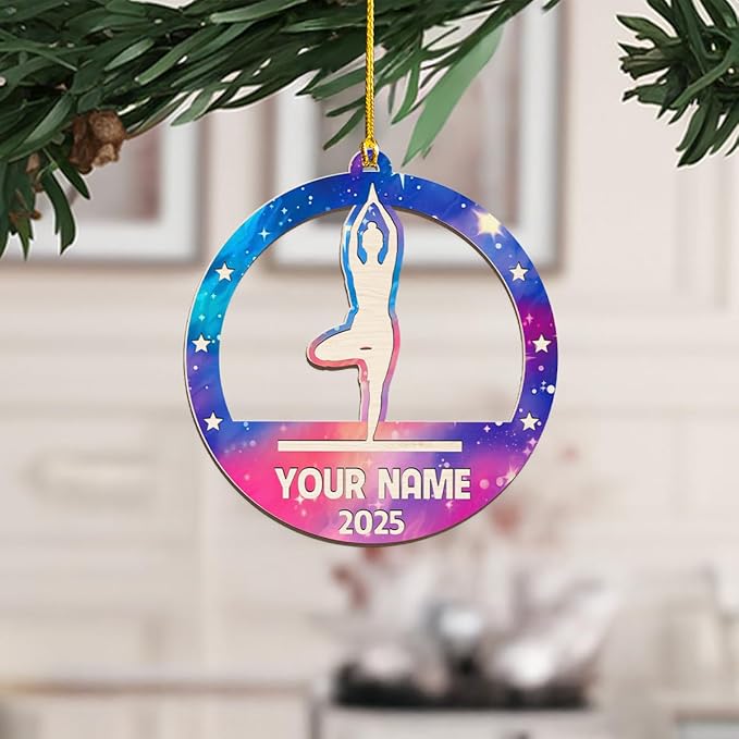 Personalized Yoga Lovers Ornament - Custom Yoga Christmas Decoration Gift LL7