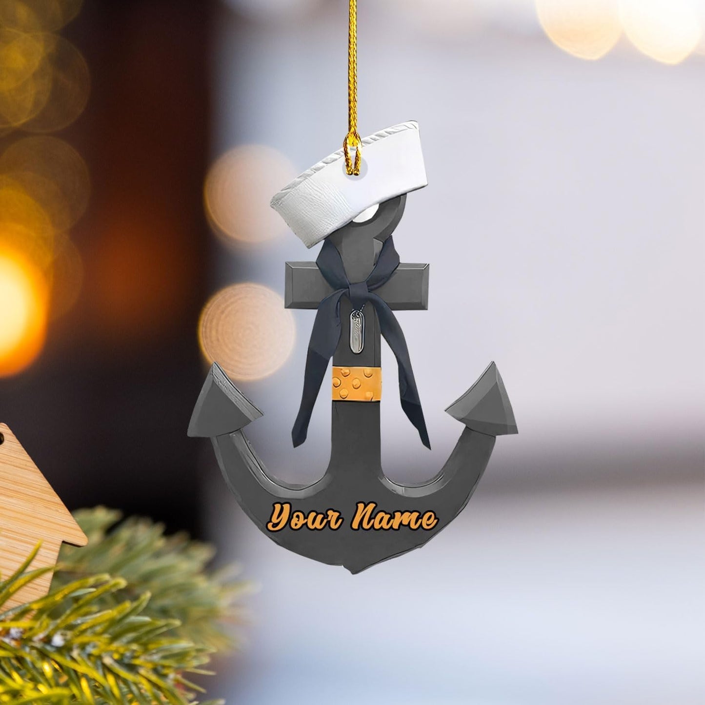 Custom Name Sailor Ornament – Personalized Captain Acrylic Sailing Ornament, Nautical Christmas Tree Decoration for Navy Lovers TS20