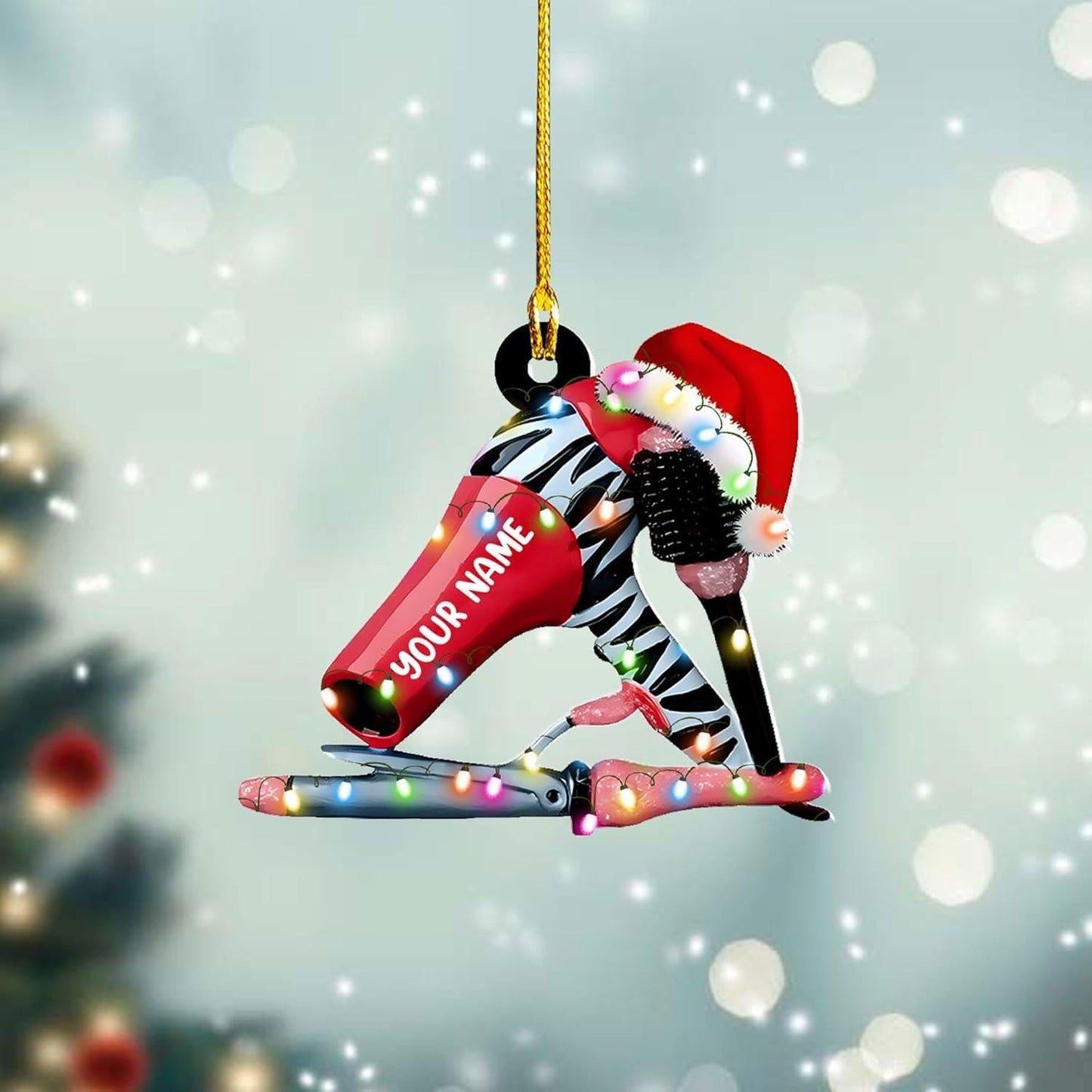 Custom Hair Stylist , Hair Salon Christmas Ornament