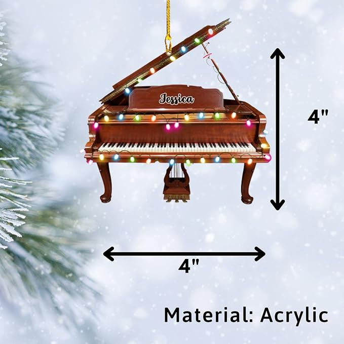 Custom Music Instrument Christmas Gift - Piano Ornament for Piano Lovers LL15