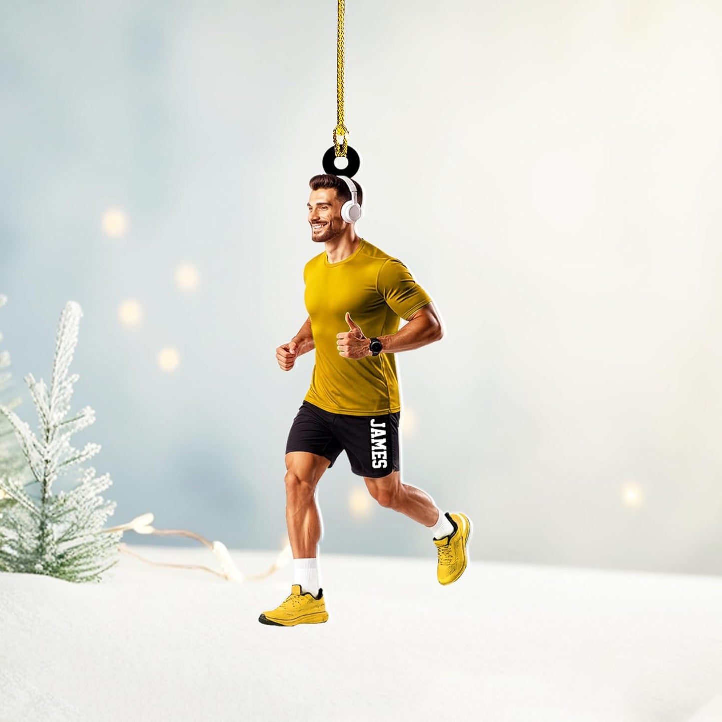 Personalized Marathon Acrylic  Ornament – Custom Name Running Christmas Decoration, Runner Gift TM18