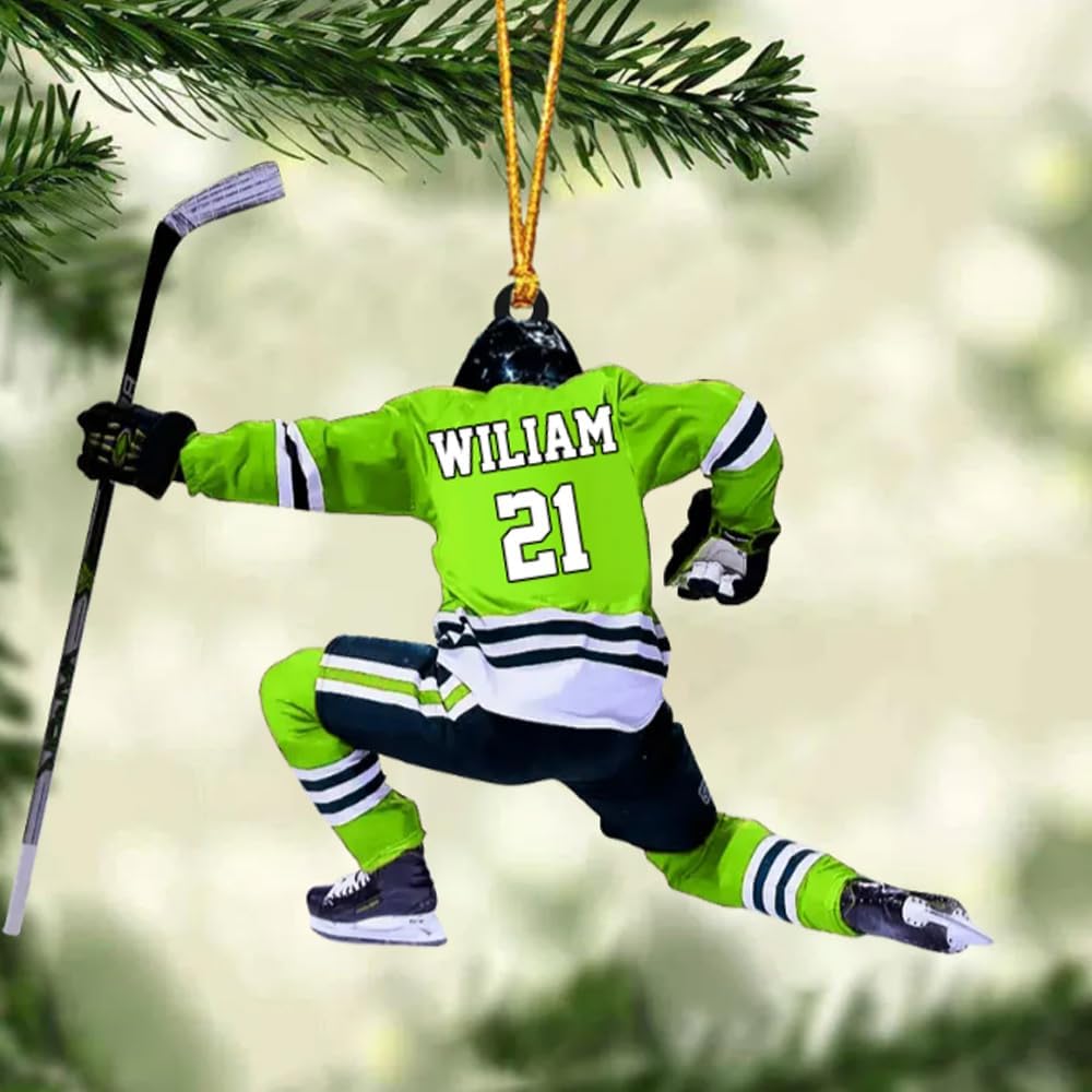 Personalized Ice Hockey Ornament N01