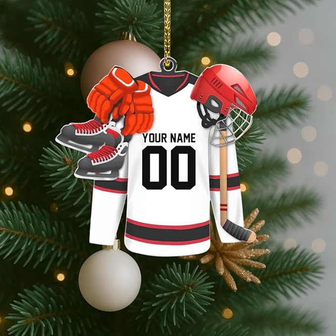 Personalized ice Hockey Ornament N19