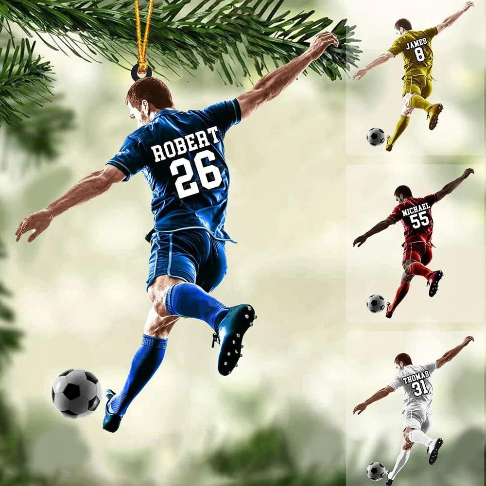 Personalized Soccer Christmas Ornament, Great Gift Idea for Soccer Lovers & Fans C08