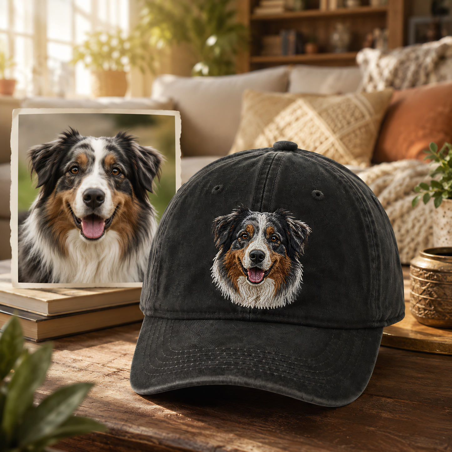 Personalized Pet Face Embroidered Hat, Custom Dog Photo Cap, Gift For Dog Mom THUC99