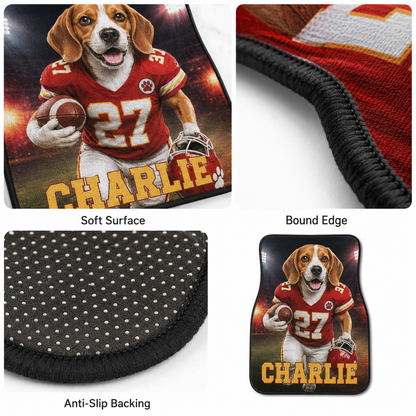 Custom Photo Dog Football Auto Floor Mat Set, Personalized Pet Car Mats, Dog Mom Dog Dad Gift THUC99 (Copy)