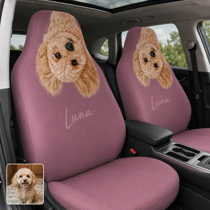 Custom Pet Picture Car Seat Cover, Personalized Dog Lover Seat Protector, All Over Print Gift THUC99