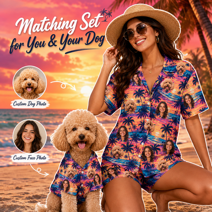 Personalized Dog Face Hawaiian Shirt, Custom Pet Vacation Shirt, Tropical Summer Gift THUC99