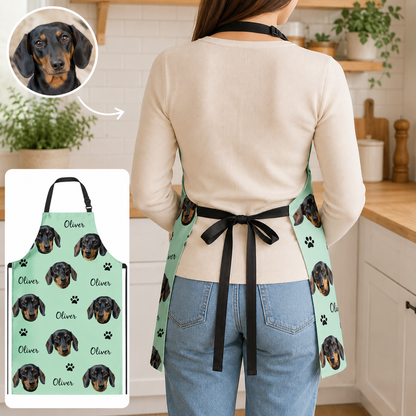 Custom Dog Face Apron Personalized Photo Apron, Funny Pet Lover Kitchen Gift for Dog Mom and Dog Dad THUC99