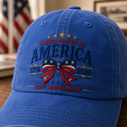 Patriotic USA 250th Anniversary Vintage Hat Embroidered American Freedom Baseball Cap THUC99