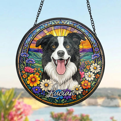 Custom Photo Cat Memorial Suncatcher – Personalized Pet Portrait Window Decor (THUC99)