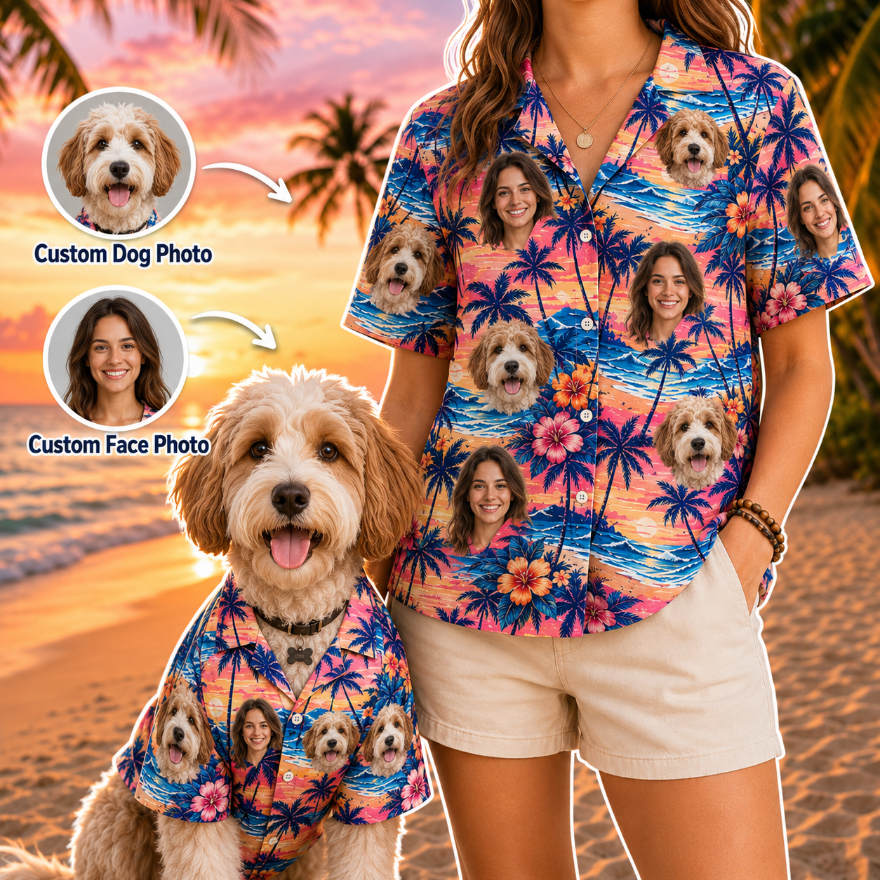 Personalized Photo Dog Hawaiian Shirt, Custom Pet Lover Summer Shirt, Beach Vacation Gift THUC99