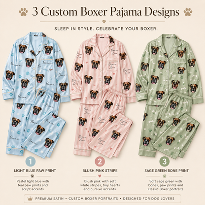 Custom Dog Image Satin Nightwear Set Personalized Pet Lover Sleepwear Gift THUC99