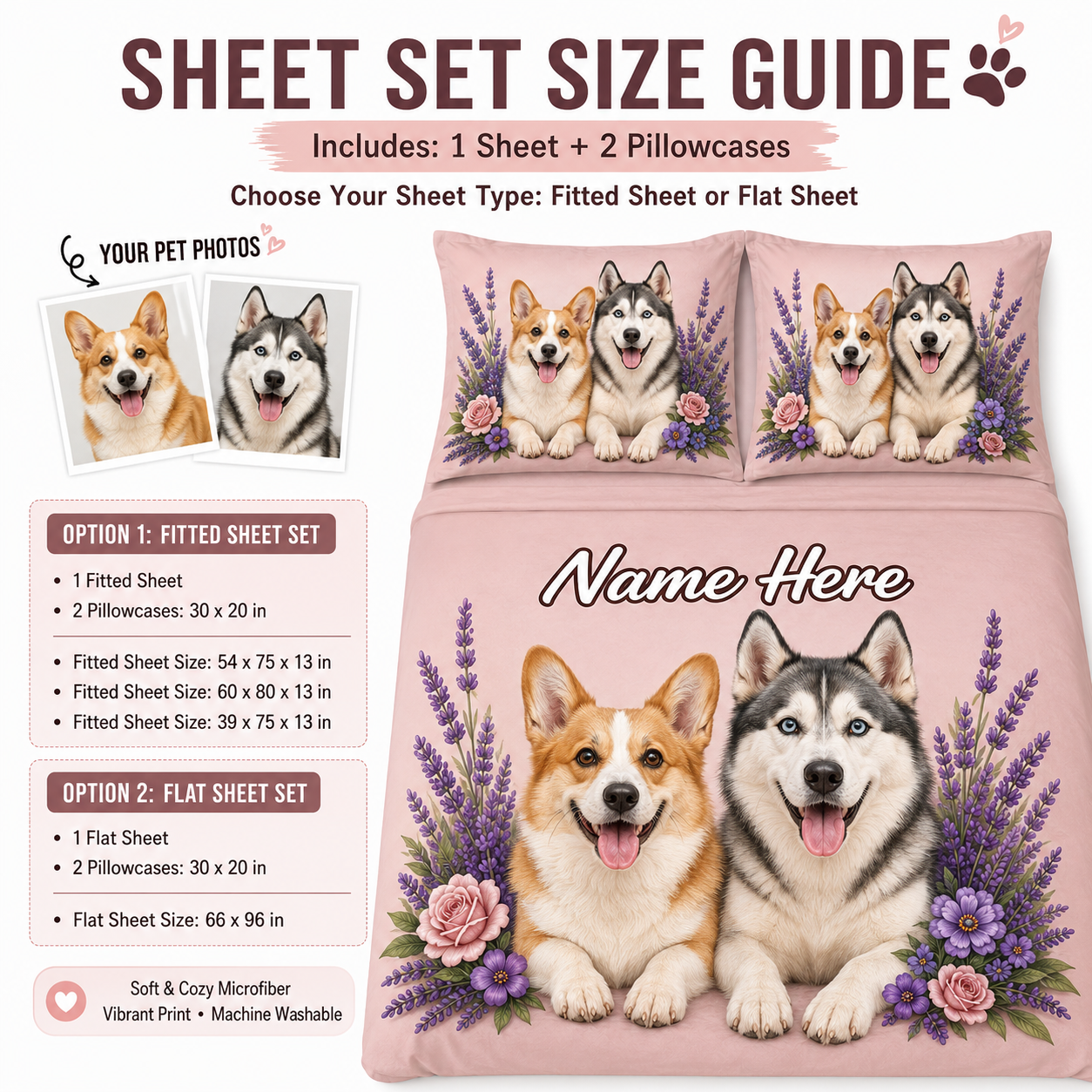 Custom Pet Photo Duvet Set, Personalized Dog Portrait Bedding Gift THUC99