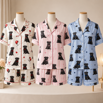 Personalized Puppy Photo Satin Sleepwear Set Cute Custom Pajamas for Dog Mom THUC99