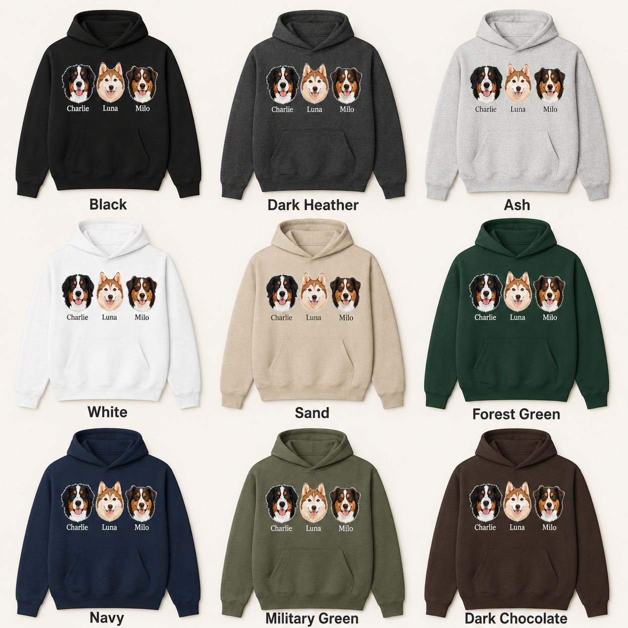 Custom Dog Face Sweatshirt Personalized Puppy Photo Hoodie Funny Gift for Pet Lovers THUC99