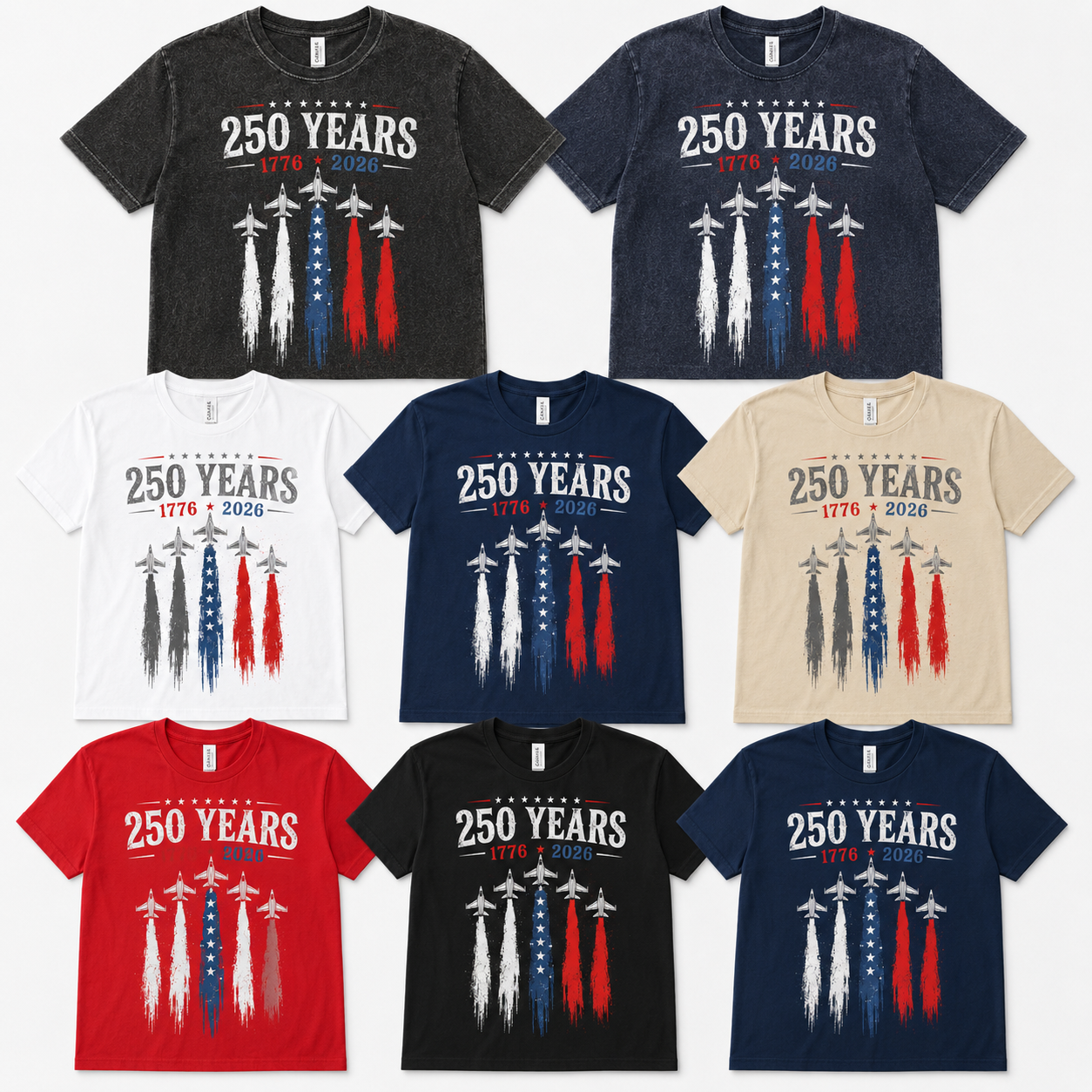 America 250 Years Freedom T-Shirt Unisex Patriotic Wash Shirt THUC99