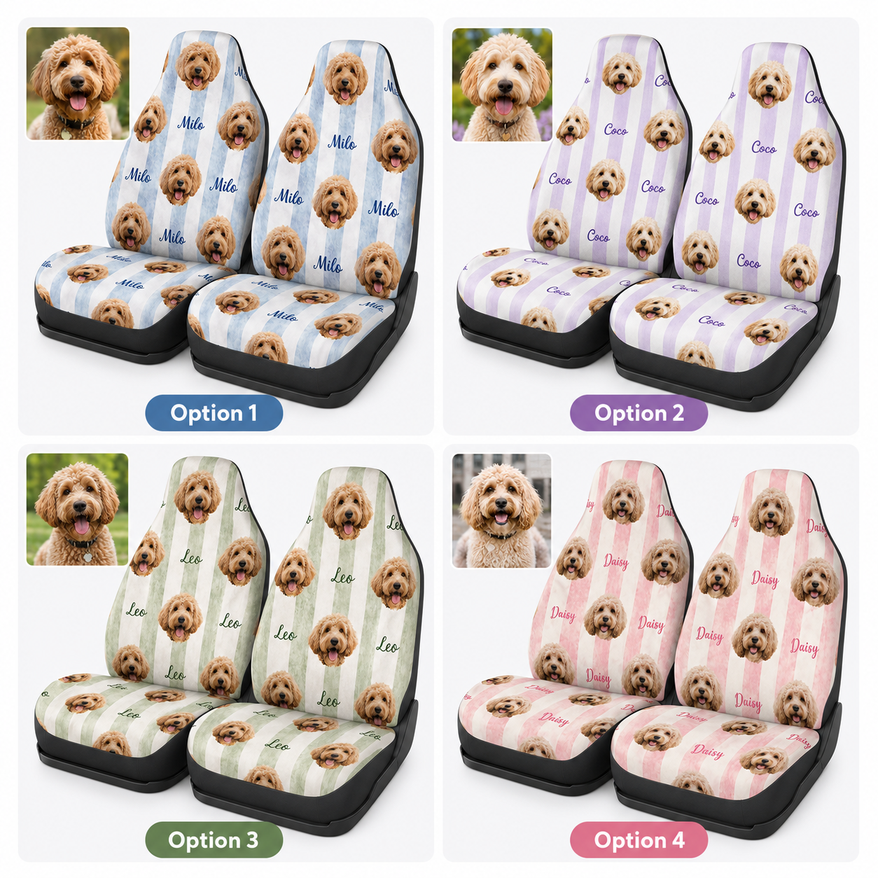 Custom Dog Photo Seat Cover, Personalized Car Seat Protector, Pet Lover Car Decor Gift THUC99