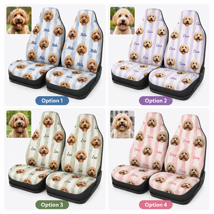 Custom Dog Photo Seat Cover, Personalized Car Seat Protector, Pet Lover Car Decor Gift THUC99