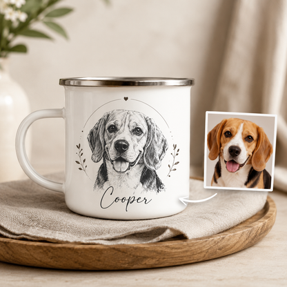 Custom Photo Dog Camping Mug | Gift For Dog Lovers Pa99