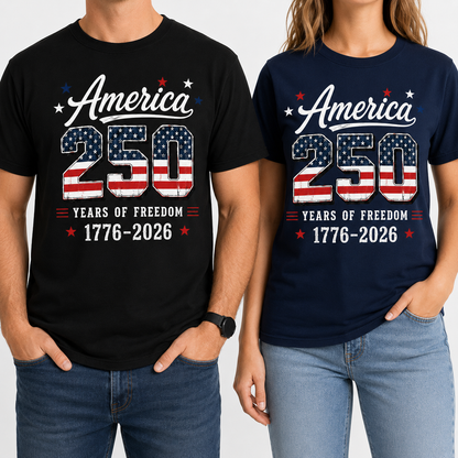 USA 250th Birthday T-Shirt 1776–2026 Patriotic Freedom Shirt THUC99