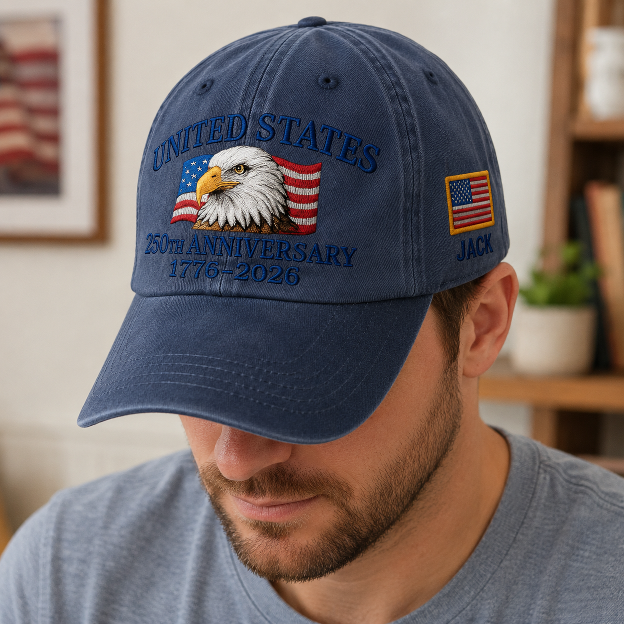 USA 250th Anniversary Gift Embroidered Vintage Hat for Independence Day Celebrations THUC99