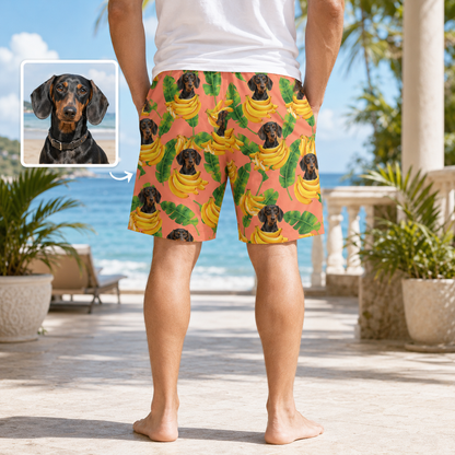 Personalized Dog Face Summer Shorts Custom Photo Beachwear for Vacation THUC99