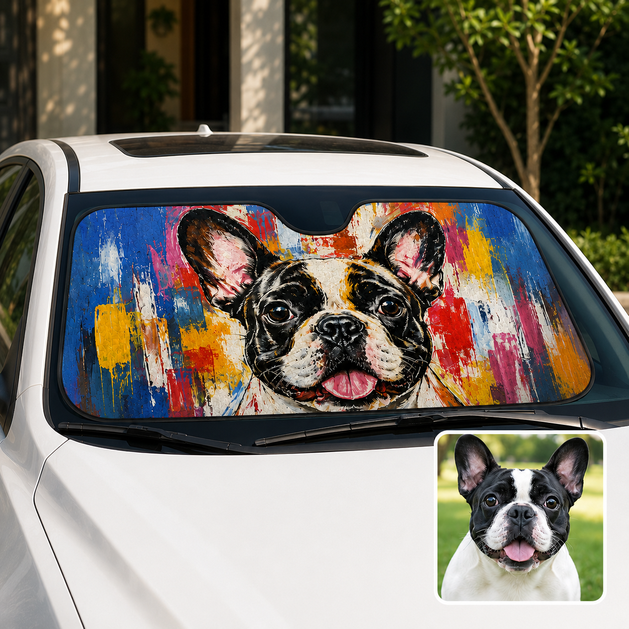 Custom Dog Car Windshield Sunshade, Dog Dad Car Interior Gift THUC99