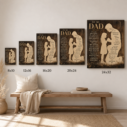 Custom Photo To My Dad Canvas Wall Art - Custom Gift For Dad TOM99