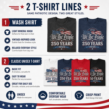 USA Semiquincentennial T-Shirt 1776–2026 America 250 Years Patriotic Tee THUC99