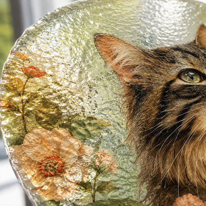 Custom Photo Cat Lover Glass Suncatcher Gift – Personalized Pet Cat Memorial Window Hanging | Custom Cat Lover Gift THUC99