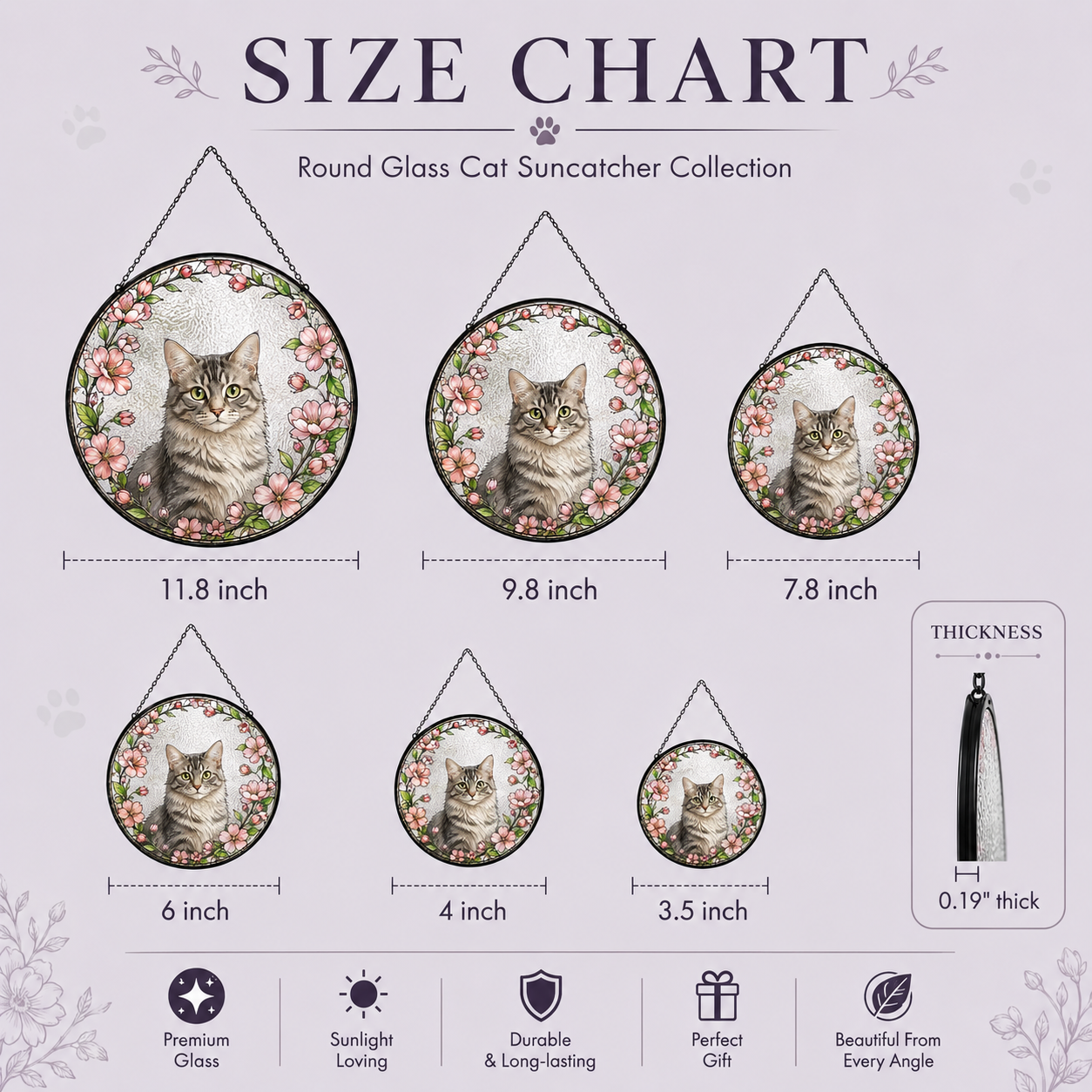 Custom Photo Cat Glass Suncatcher Decor – Personalized Pet Portrait Memorial Gift THUC99