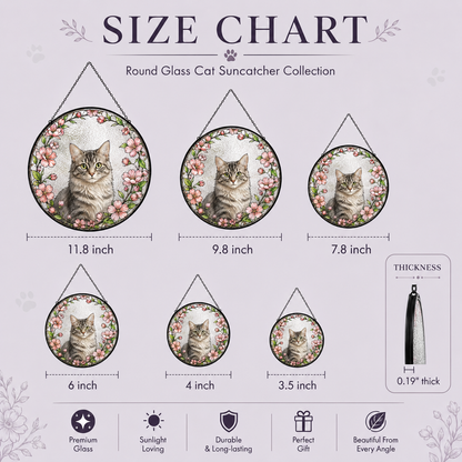 Custom Photo Cat Glass Suncatcher Decor – Personalized Pet Portrait Memorial Gift THUC99