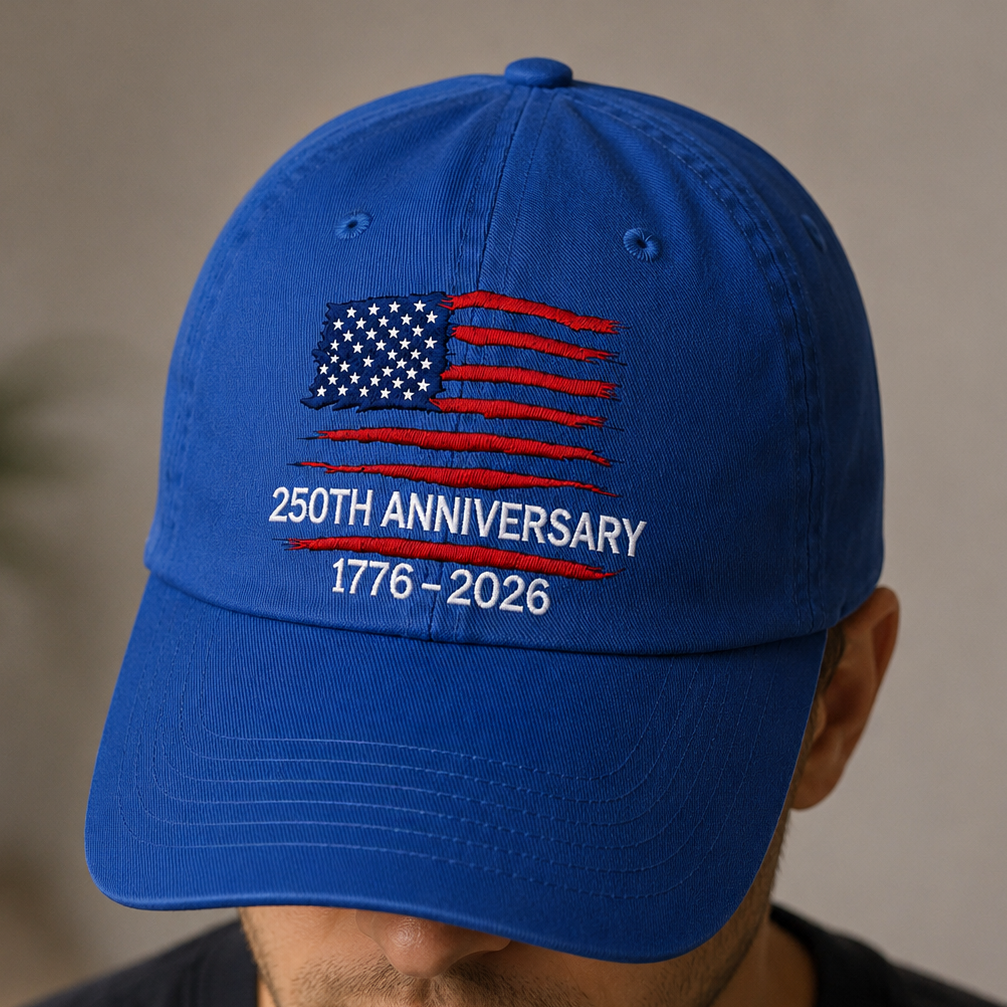 USA Semiquincentennial 1776–2026 Embroidered Vintage Hat Patriotic Celebration Cap THUC99