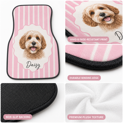 Personalized Pet Photo Car Floor Mat Set, Custom Dog Floor Mats, Cute Car Accessories THUC99