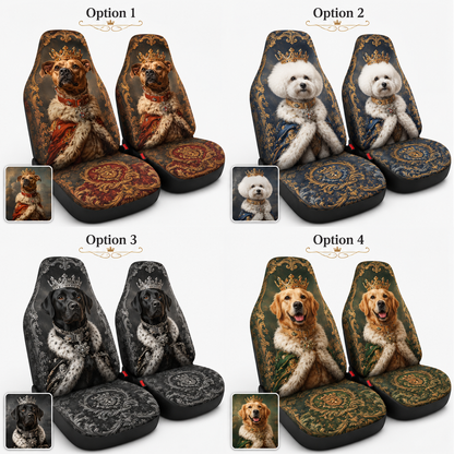Custom Dog Royal Car Seat Cover, Personalized Pet Photo Seat Protector, Gift For Dog Mom Dad THUC99