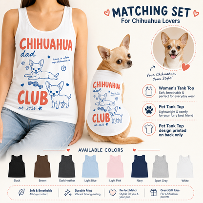 Custom Dog Photo Women’s Summer Tank Top and Pet Tank Top Matching Set THUC99