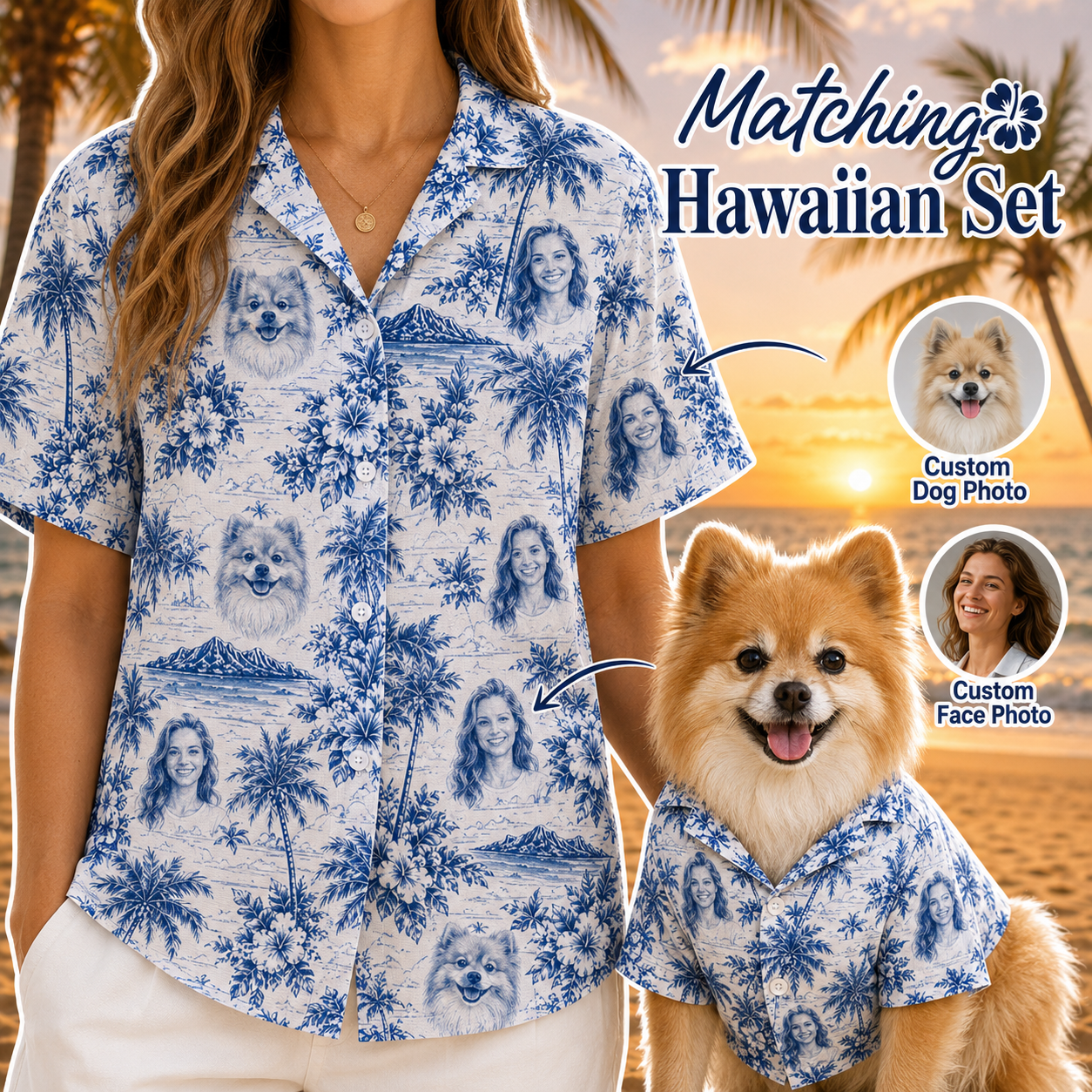 Custom Dog Photo Beach Shirt, Personalized Hawaiian Shirt For Dog Moms And Dads THUC99