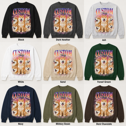 Custom Dog Photo Sweatshirt Personalized Pet Face Hoodie Anniversary Gift for Dog Owners THUC99
