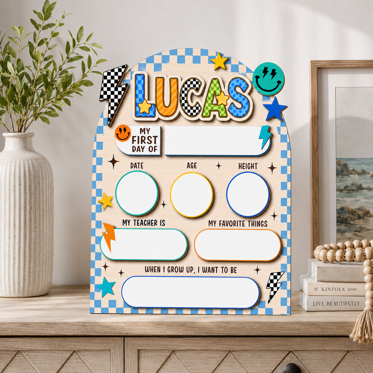 Custom Last Day of School Sign, Personalized School Milestone Board THUC99
