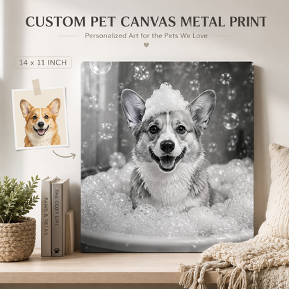 Personalized Cat Portrait Wall Decor – Custom Pet Photo Metal Print Gift For Cat Mom THUC99