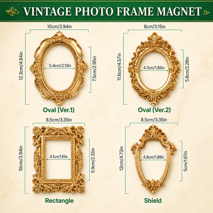 Custom Dog Vintage Photo Frame Magnet, Personalized Pet Portrait Fridge Magnet, Gold Frame Dog Artwork Magnet THUC99